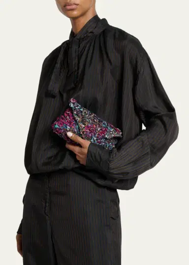 Dries Van Noten Small Ruffle-Embroidered Pouch Bag | Thumbnail 2 Dries Van Noten Small Ruffle-Embroidered Pouch Bag | Thumbnail 2