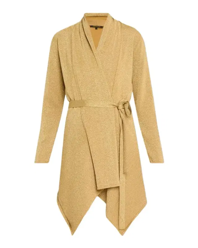 Kobi Halperin Tate Wrap-Front Shimmer Knit Sweater