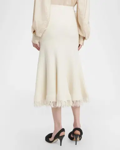 Bottega Veneta Wool Knit Fringe Midi Trumpet Skirt | Thumbnail 3 Bottega Veneta Wool Knit Fringe Midi Trumpet Skirt | Thumbnail 3