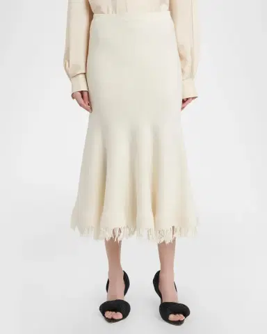 Bottega Veneta Wool Knit Fringe Midi Trumpet Skirt | Thumbnail 4 Bottega Veneta Wool Knit Fringe Midi Trumpet Skirt | Thumbnail 4