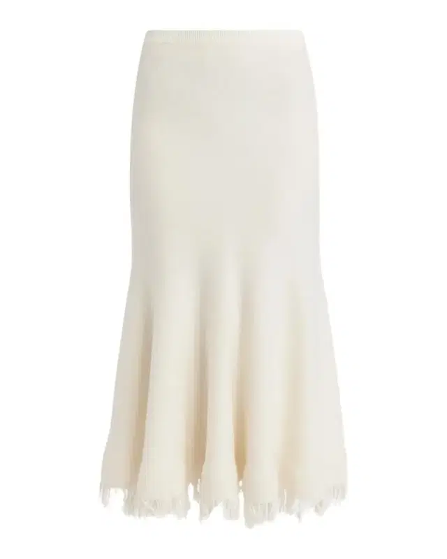 Bottega Veneta Wool Knit Fringe Midi Trumpet Skirt