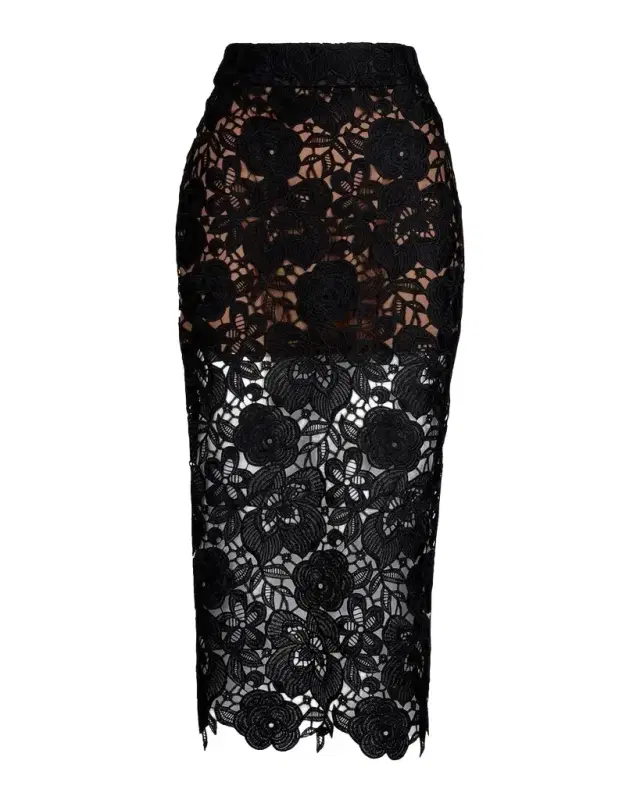 SMYTHE Guipure Lace Pencil Skirt
