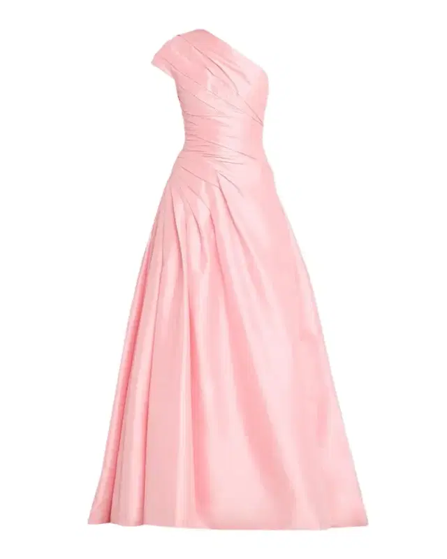 Monique Lhuillier One-Shoulder Draped Taffeta Ball Gown
