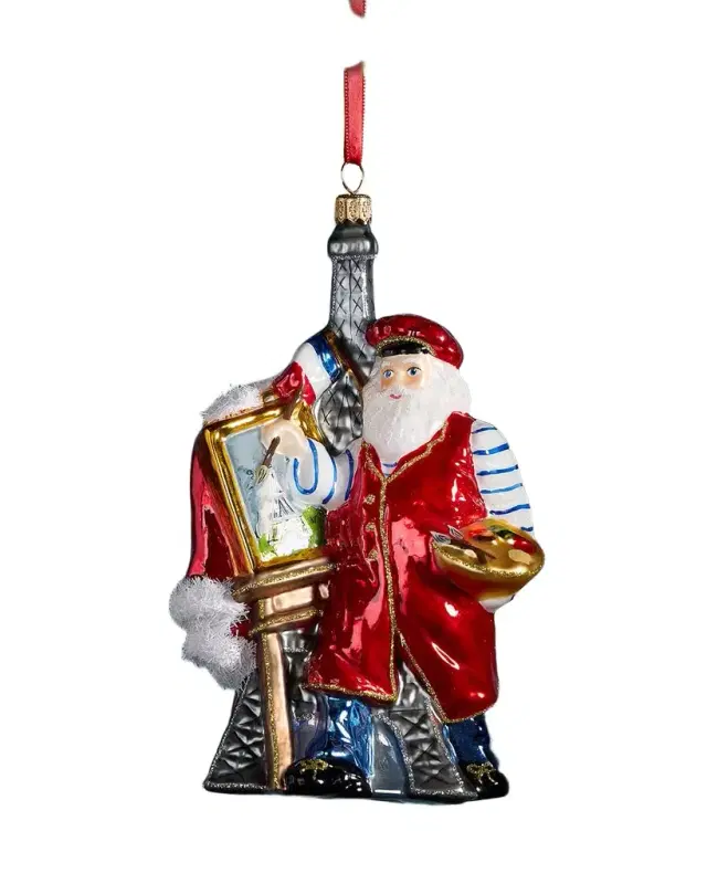 Exclusive Paris Santa Christmas Ornament