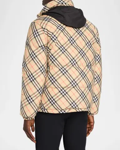 Burberry Men's Reversible Check Snowdon Down Puffer Jacket | Thumbnail 3 Burberry Men's Reversible Check Snowdon Down Puffer Jacket | Thumbnail 3