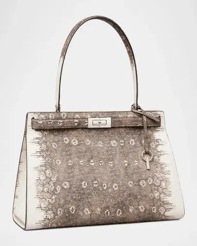 Tory Burch Classic Lee Radziwill Lizard-Embossed Top-Handle Bag | Thumbnail 2 Tory Burch Classic Lee Radziwill Lizard-Embossed Top-Handle Bag | Thumbnail 2