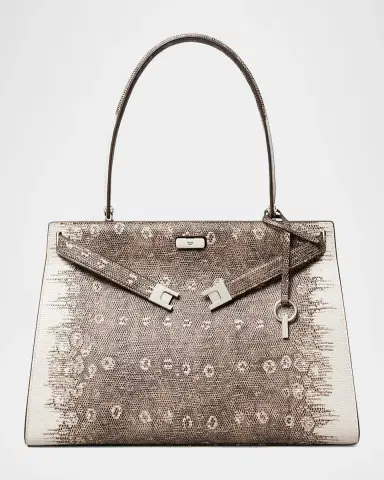 Tory Burch Classic Lee Radziwill Lizard-Embossed Top-Handle Bag | Thumbnail 5 Tory Burch Classic Lee Radziwill Lizard-Embossed Top-Handle Bag | Thumbnail 5