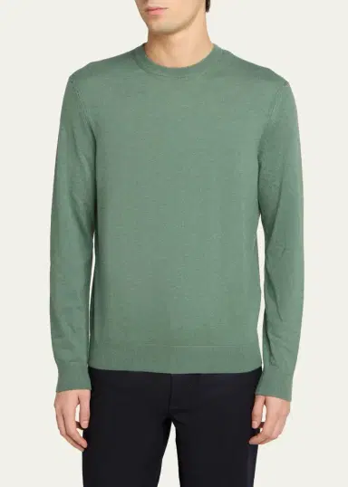 Zegna Men's Oasi Cashmere Crewneck Sweater | Thumbnail 4