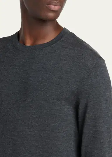 Zegna Men's Trofeo Wool Crewneck Sweater | Thumbnail 5