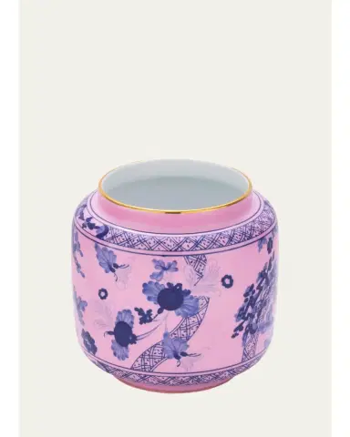 GINORI 1735 Floral Porcelain Round Vase | Thumbnail 1