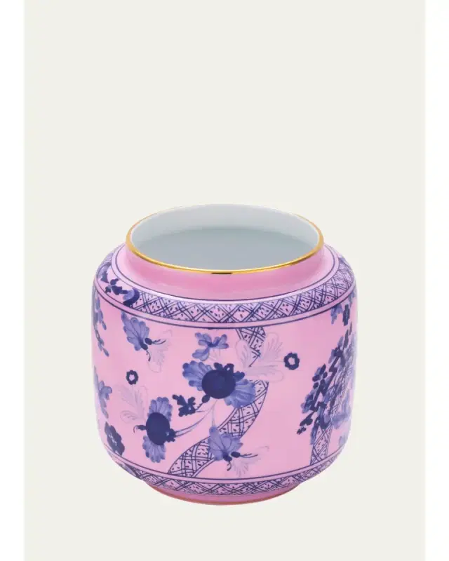 GINORI 1735 Floral Porcelain Round Vase