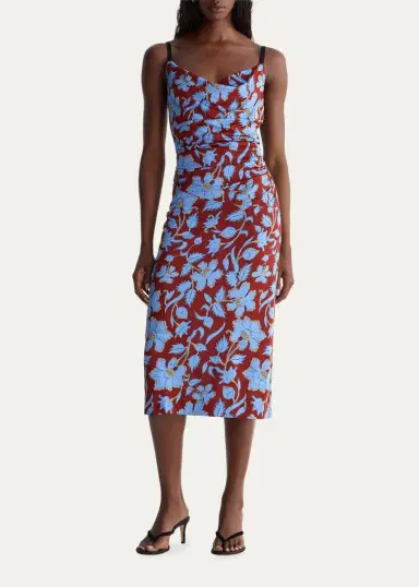 Diane von Furstenberg Claudia Floral-Print Jersey Midi Slip Dress | Thumbnail 2