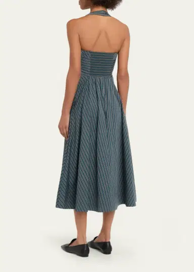 A.L.C. Magnolia Stripe Halter Midi Dress | Thumbnail 3 A.L.C. Magnolia Stripe Halter Midi Dress | Thumbnail 3
