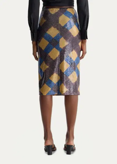 Diane von Furstenberg Bianca Sequin Mesh Midi Pencil Skirt | Thumbnail 3