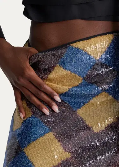 Diane von Furstenberg Bianca Sequin Mesh Midi Pencil Skirt | Thumbnail 4