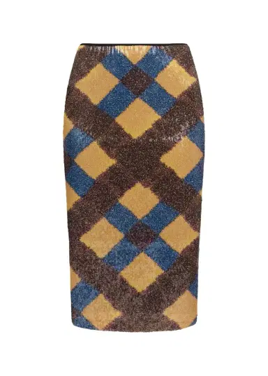 Diane von Furstenberg Bianca Sequin Mesh Midi Pencil Skirt | Thumbnail 1