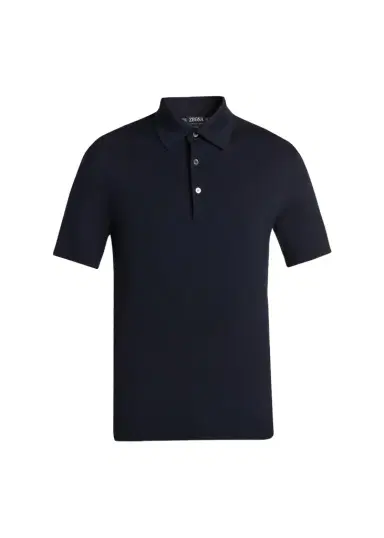 Zegna Men's Trofeo Wool Knit Polo Shirt | Thumbnail 1