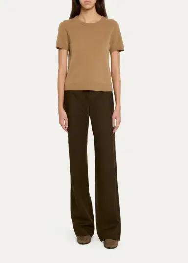 Vince Cashmere-Blend Short-Sleeve Crewneck Sweater | Thumbnail 2 Vince Cashmere-Blend Short-Sleeve Crewneck Sweater | Thumbnail 2