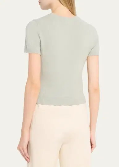 Vince Cashmere-Blend Short-Sleeve Crewneck Sweater | Thumbnail 11 Vince Cashmere-Blend Short-Sleeve Crewneck Sweater | Thumbnail 11