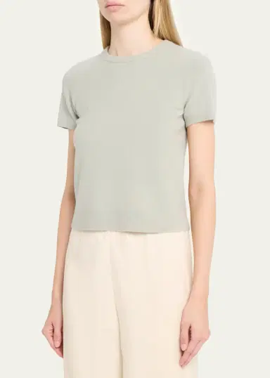 Vince Cashmere-Blend Short-Sleeve Crewneck Sweater | Thumbnail 12 Vince Cashmere-Blend Short-Sleeve Crewneck Sweater | Thumbnail 12