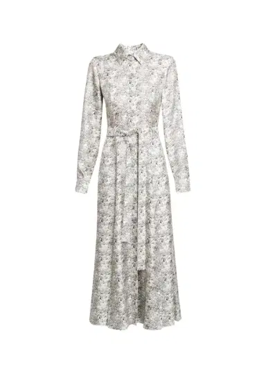 Gabriela Hearst Galway Pleated Silk Belted Midi Shirtdress | Thumbnail 1