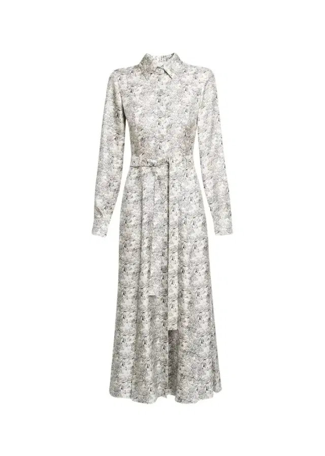 Gabriela Hearst Galway Pleated Silk Belted Midi Shirtdress