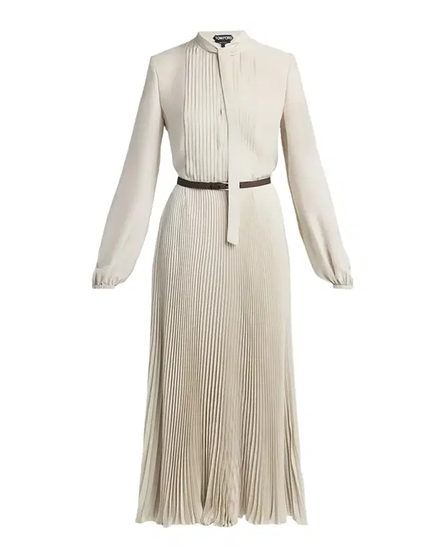 Tom Ford Viscose Crepe De Chine Pleated Dress