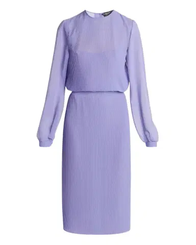 Tom Ford Pervinca Plisse Chiffon Long-Sleeve Midi Dress | Thumbnail 1 Tom Ford Pervinca Plisse Chiffon Long-Sleeve Midi Dress | Thumbnail 1