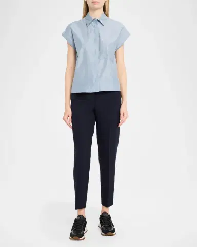 PESERICO Chain-Trim Cotton-Silk Shirt | Thumbnail 2