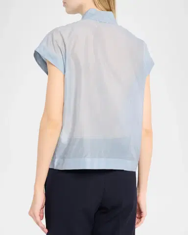 PESERICO Chain-Trim Cotton-Silk Shirt | Thumbnail 3