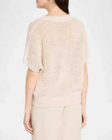 PESERICO Dolman-Sleeve Sequin Open Knit Sweater | Thumbnail 3