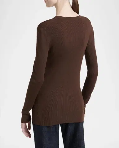 Kiton Wool Rib Crewneck Sweater | Thumbnail 2 Kiton Wool Rib Crewneck Sweater | Thumbnail 2