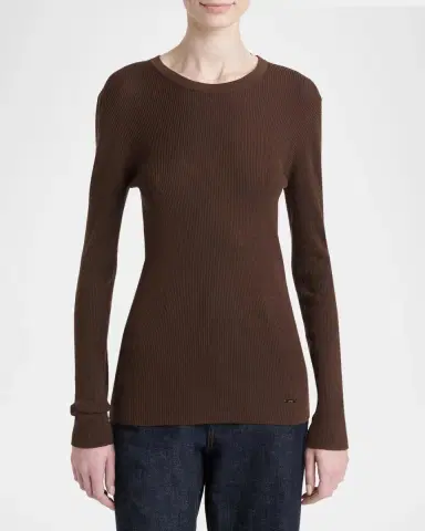 Kiton Wool Rib Crewneck Sweater | Thumbnail 3 Kiton Wool Rib Crewneck Sweater | Thumbnail 3