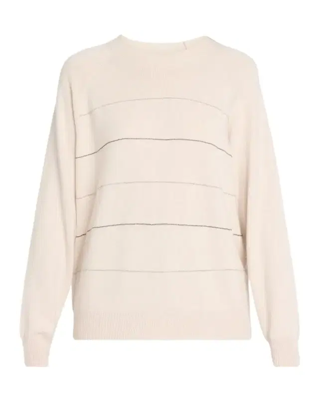 PESERICO Striped Chain-Trim Crewneck Sweater