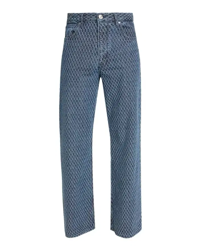 Hudson Men's Luca Wide-Leg Jacquard Denim Jeans
