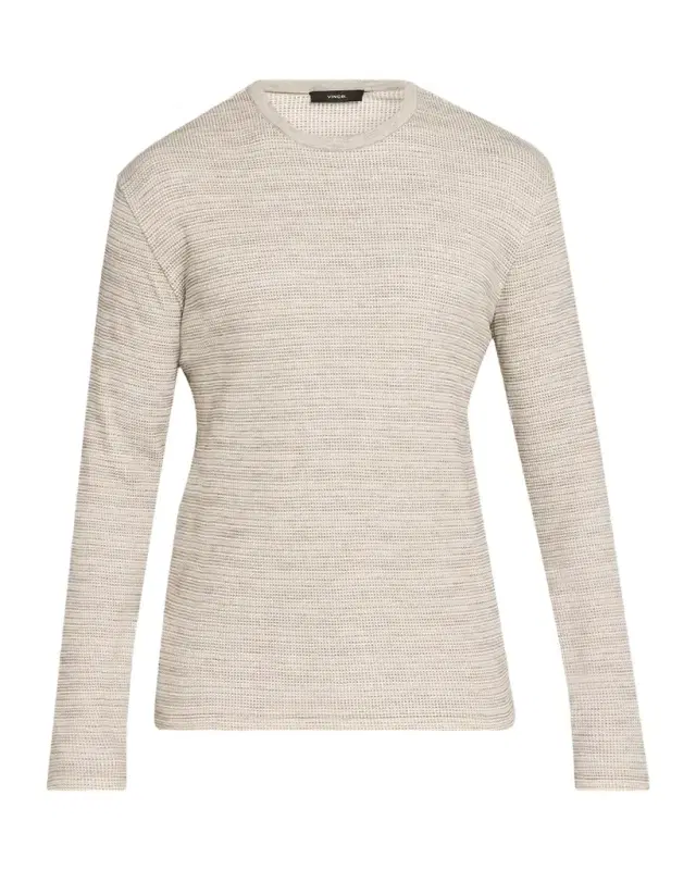 Vince Men's Space-Dye Thermal Long-Sleeve Crewneck T-Shirt