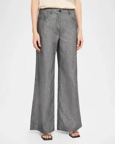 PESERICO Wide-Leg Cotton-Blend Pants | Thumbnail 4