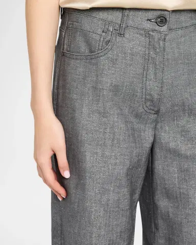 PESERICO Wide-Leg Cotton-Blend Pants | Thumbnail 5