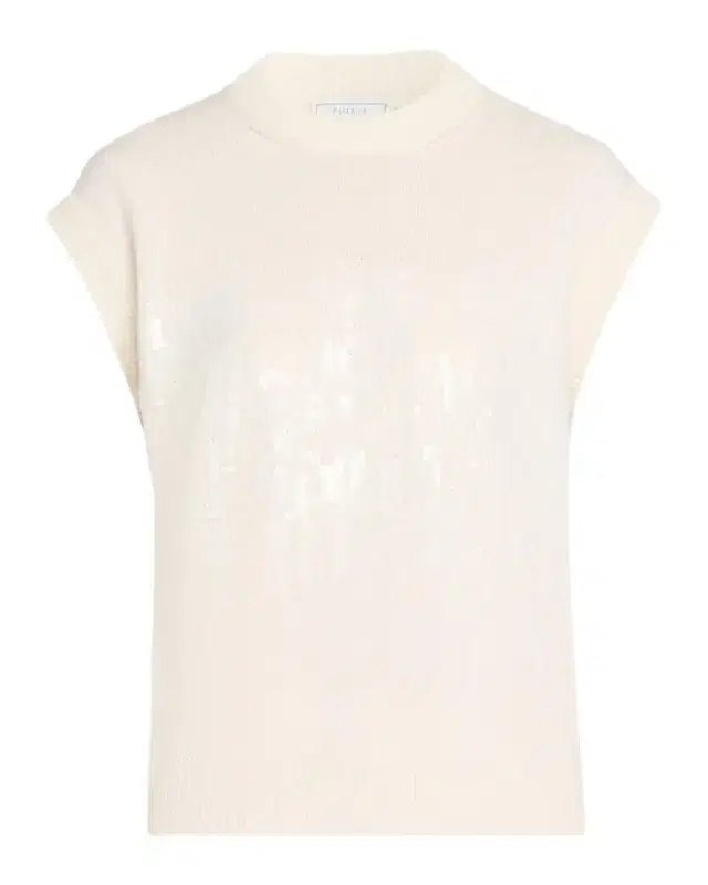 PESERICO Cap-Sleeve Sequin Knit Sweater
