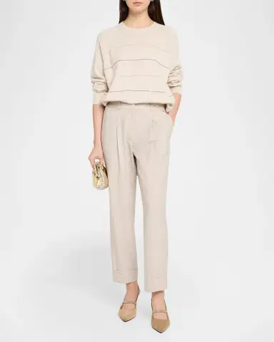 PESERICO Pleated Tapered Ankle Pants | Thumbnail 2