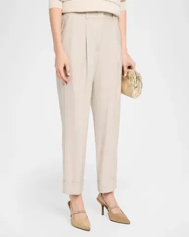 PESERICO Pleated Tapered Ankle Pants | Thumbnail 4