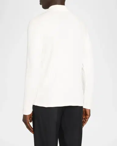 Vince Men's Long-Sleeve Textured Polo Shirt | Thumbnail 3