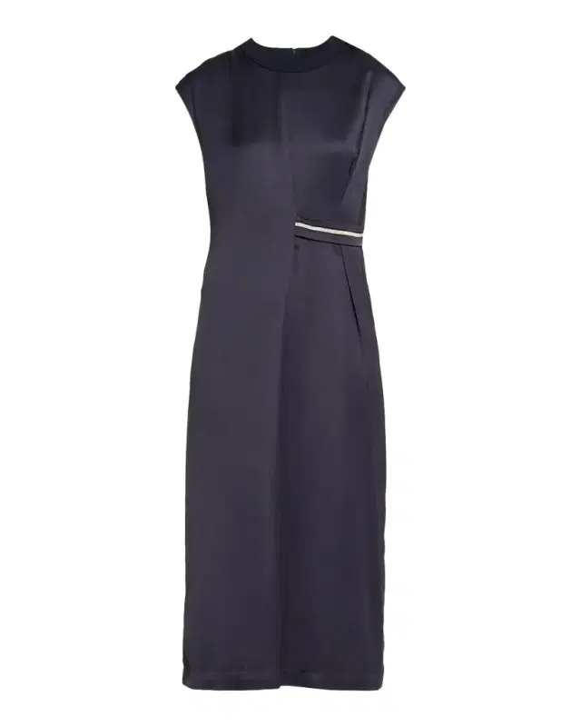 PESERICO Gathered Cap-Sleeve Midi Dress