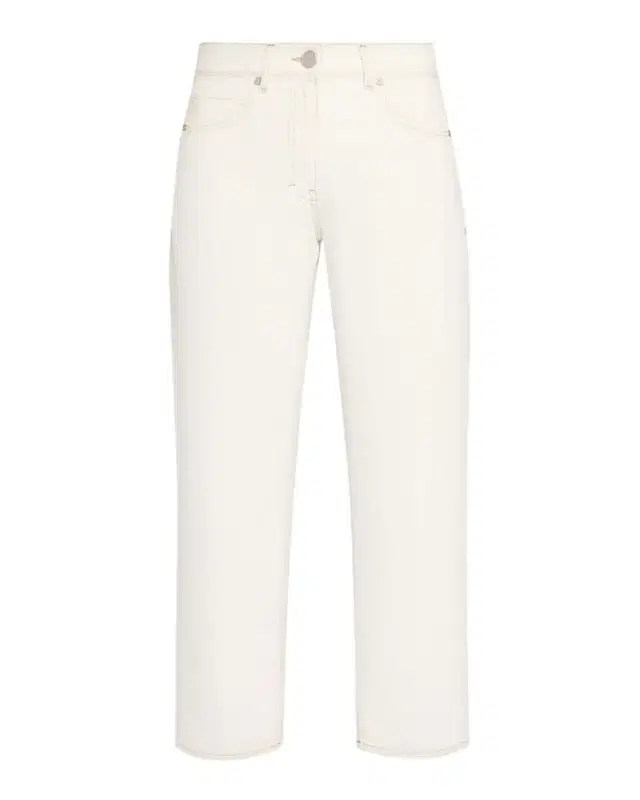 PESERICO Cropped Stretch Cotton Denim Pants