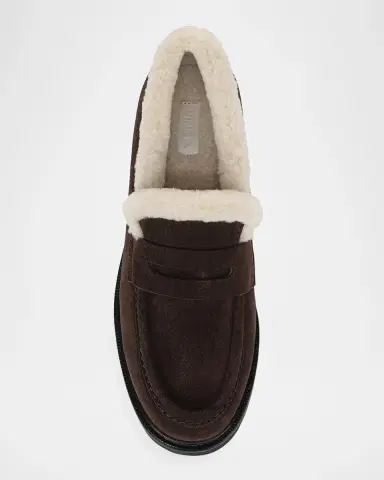 Vince Siena Shearling-Lined Suede Lug-Sole Loafers | Thumbnail 4 Vince Siena Shearling-Lined Suede Lug-Sole Loafers | Thumbnail 4