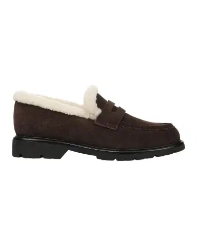 Vince Siena Shearling-Lined Suede Lug-Sole Loafers | Thumbnail 1 Vince Siena Shearling-Lined Suede Lug-Sole Loafers | Thumbnail 1