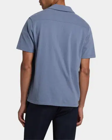 Vince Men's Sueded Jersey Button-Down Shirt | Thumbnail 3