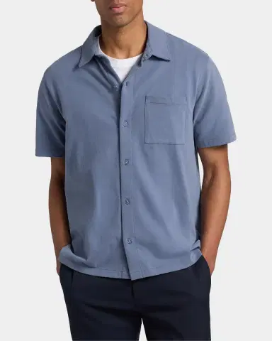 Vince Men's Sueded Jersey Button-Down Shirt | Thumbnail 4