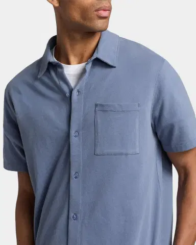 Vince Men's Sueded Jersey Button-Down Shirt | Thumbnail 5