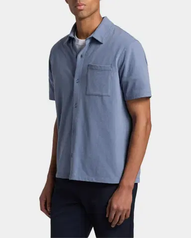 Vince Men's Sueded Jersey Button-Down Shirt | Thumbnail 7